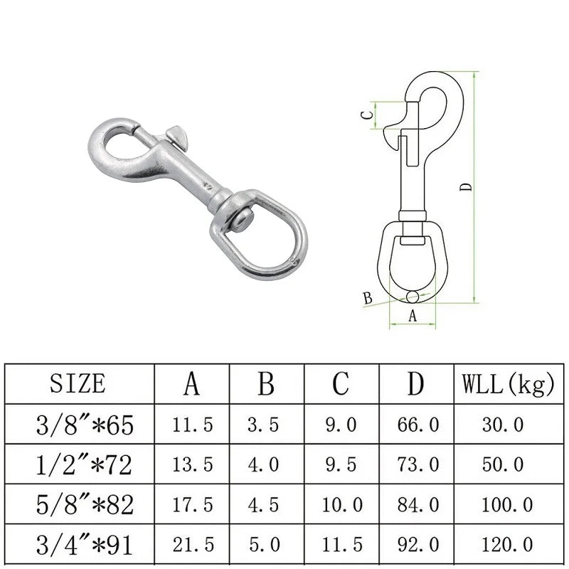 Stainless Steel Carabiner Clip Set Durable Quick Attach