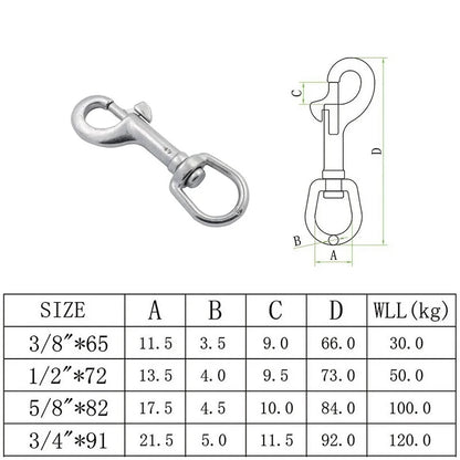 Stainless Steel Carabiner Clip Set Durable Quick Attach