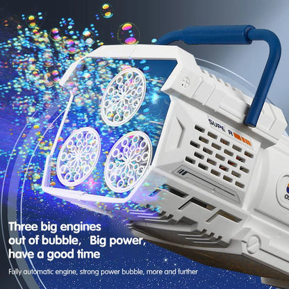 60-Hole Bubble Gun with LED Light for Kids’ Outdoor Fun