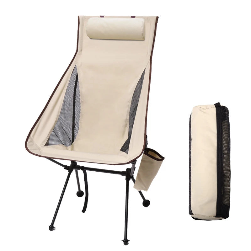 Folding Camping Chair with Headrest – Lightweight Comfort