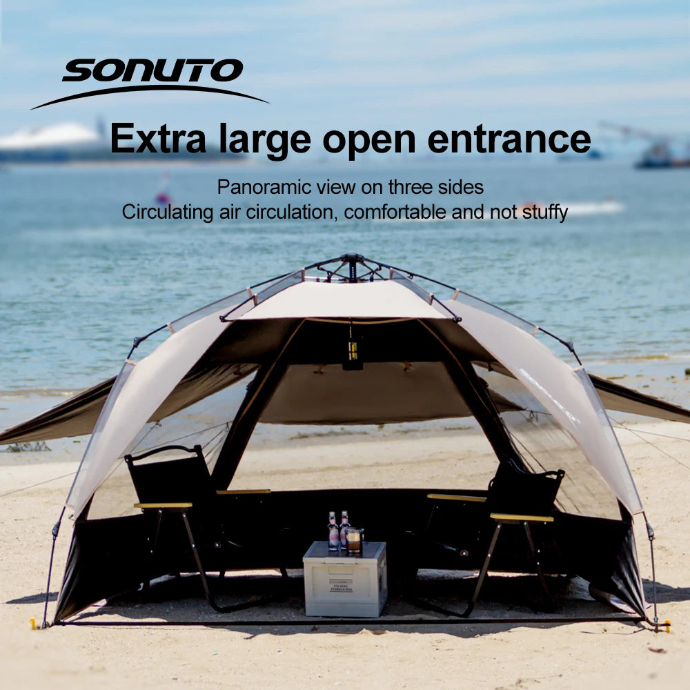 Pop Up Camping Tent 3-4 Person Quick Setup UV Protection