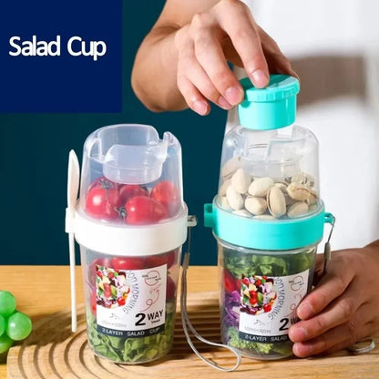 Portable Salad Cup with Lid & Fork – Easy On-the-Go Meals