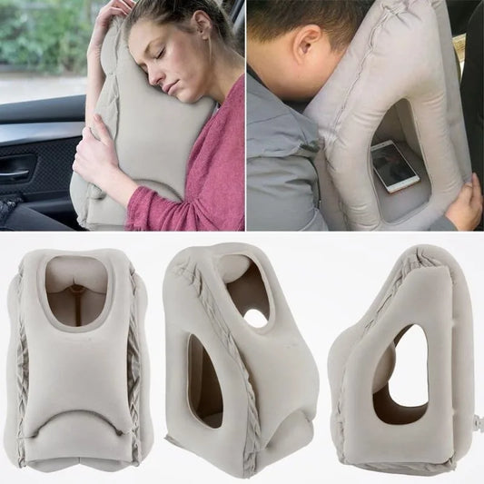 Inflatable Travel Pillow with Chin Support Comfort