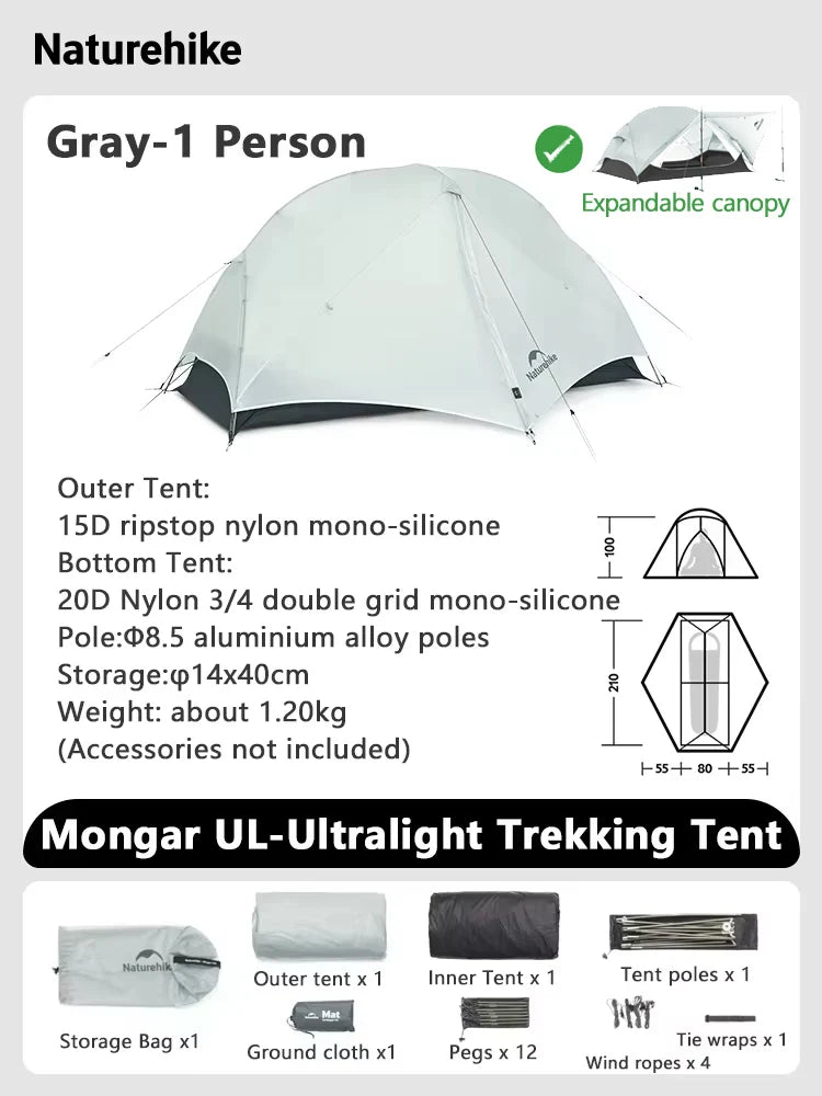 Ultralight Backpacking Tent 2 Person Waterproof Hiking