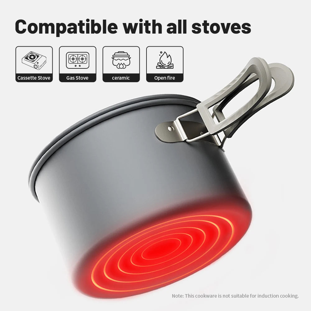 Camping Cookware Kit for Compact Outdoor Cooking