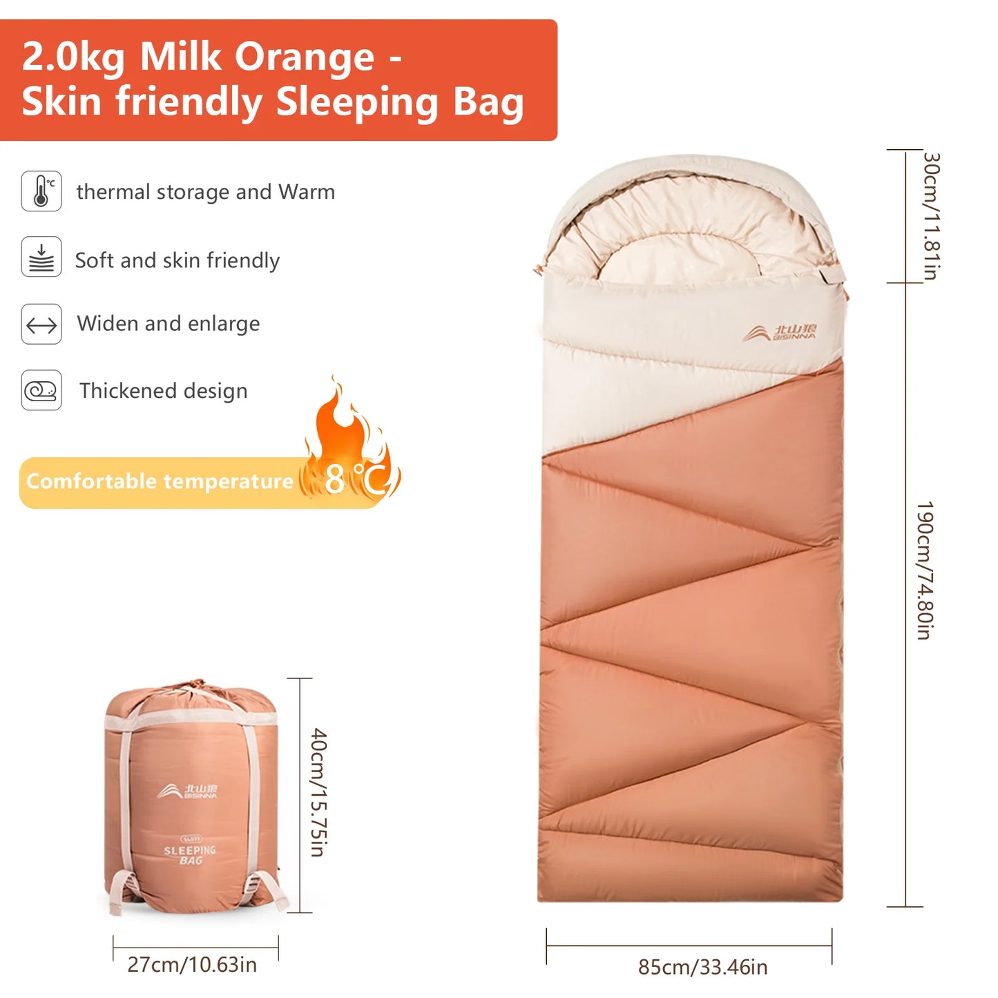 Ultralight Camping Sleeping Bag for All-Season Warmth
