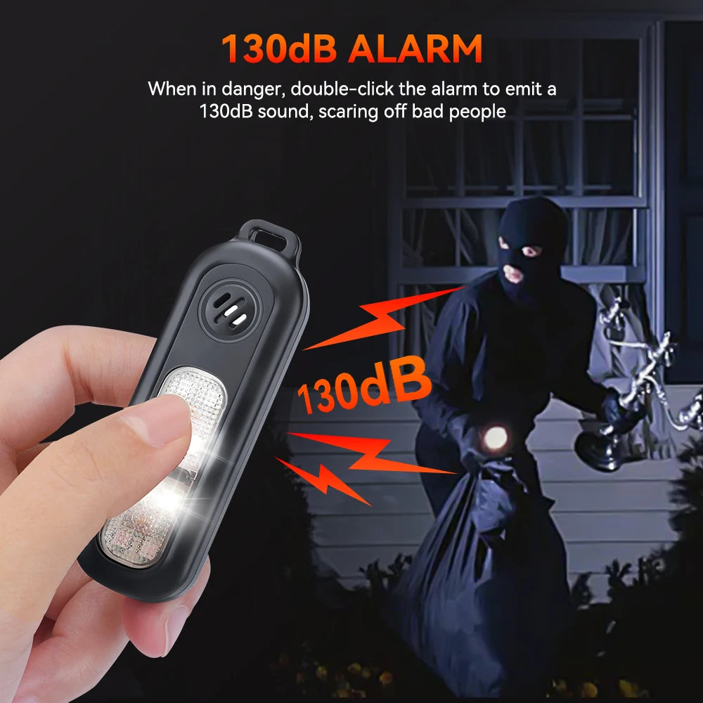 Personal Safety Alarm Keychain 130dB with LED Light