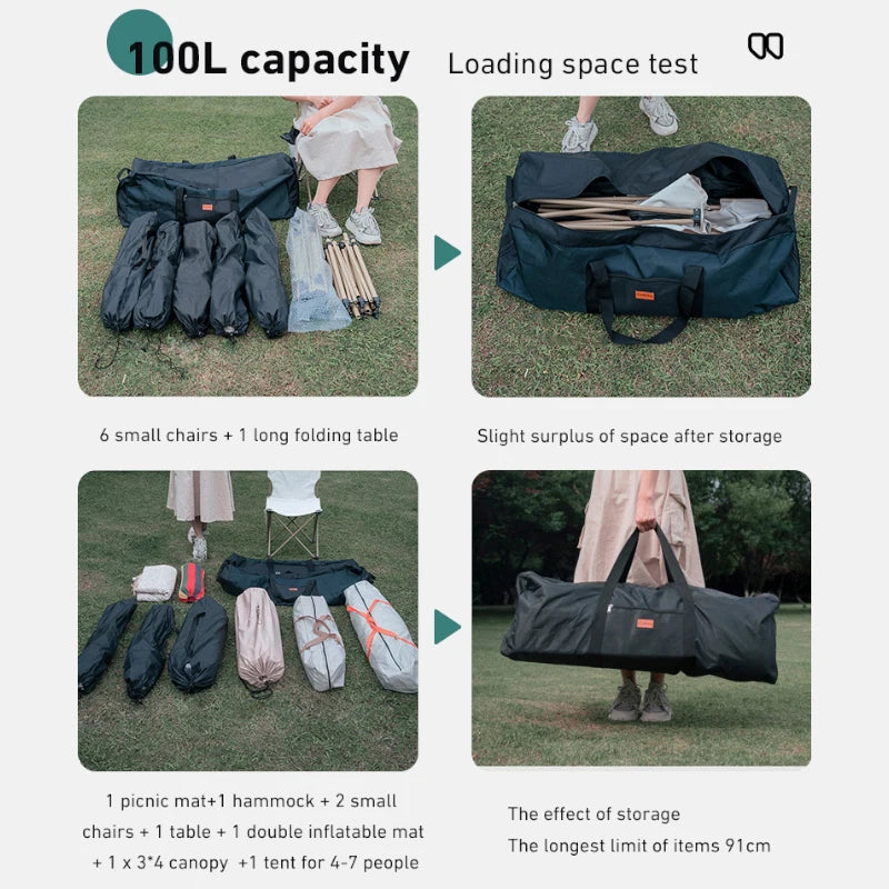Large Capacity Camping Storage Bag Foldable 100L