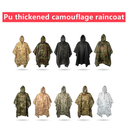Military Rain Poncho Waterproof Shelter & Backpack Cover