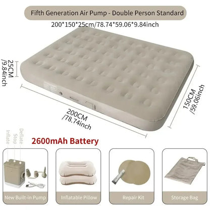Self-Inflating Camping Air Mattress with Built-in Pump