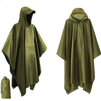3-in-1 Waterproof Rain Poncho for Hiking & Travel