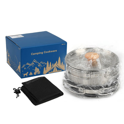 Camping Cookware Set Stainless Steel for Easy Outdoor Cooking