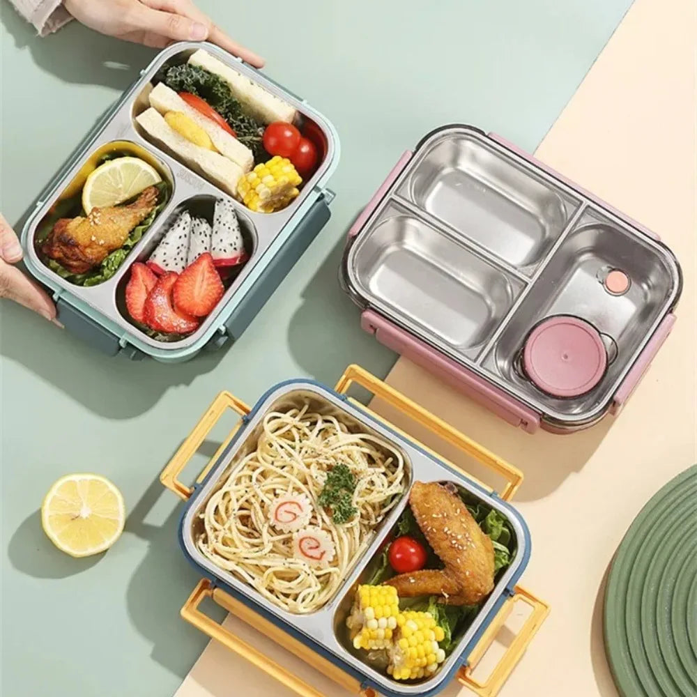 Insulated Stainless Steel Lunch Box Keeps Food Hot
