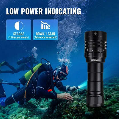 Rechargeable Diving Flashlight 3000LM Waterproof Power