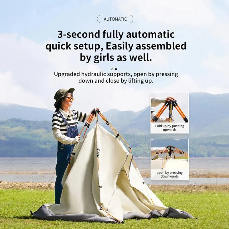 Fully Automatic Folding Tent for 3-4 People – Quick Setup & Rainproof