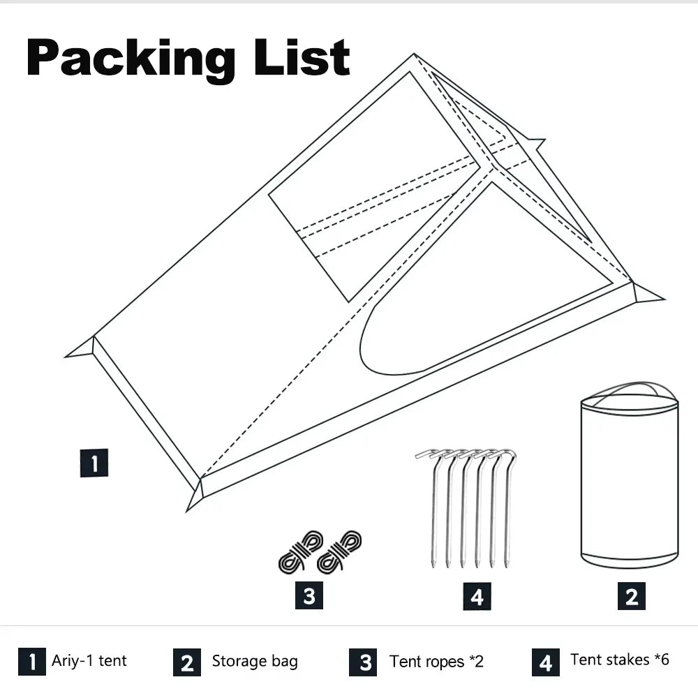 Airy Mesh 1-Person Tent – Ultralight & Quick Setup