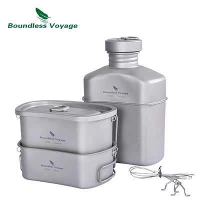 Titanium Canteen Cooking Set – Ultralight Outdoor Cookware