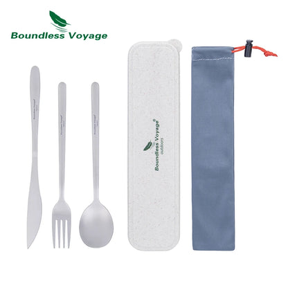 Titanium Camping Flatware Set – Ultralight Knife Fork Spoon