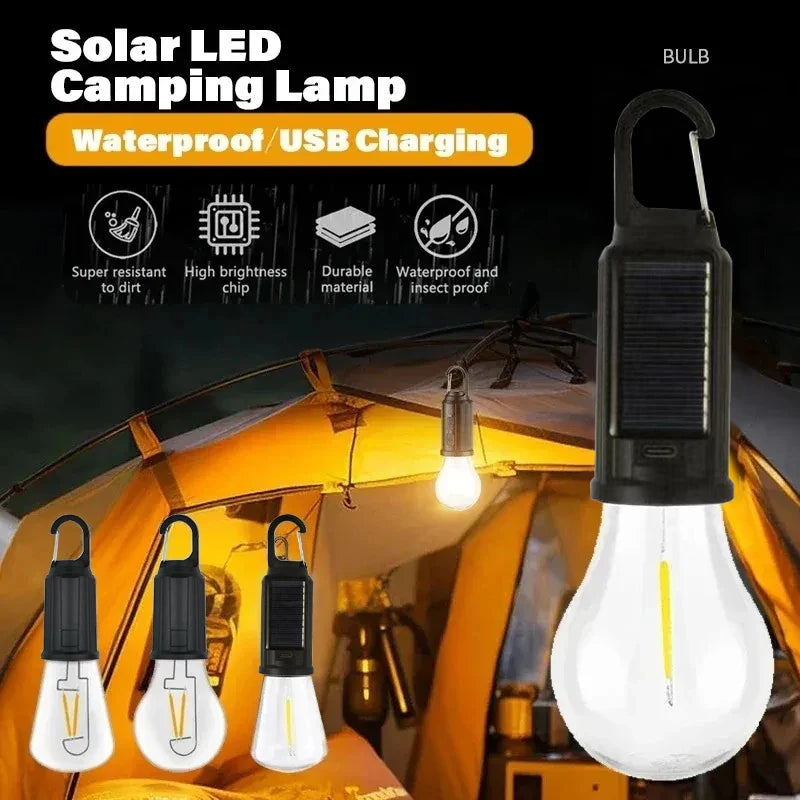 Solar Camping Lantern with Hook for Reliable Outdoor Light