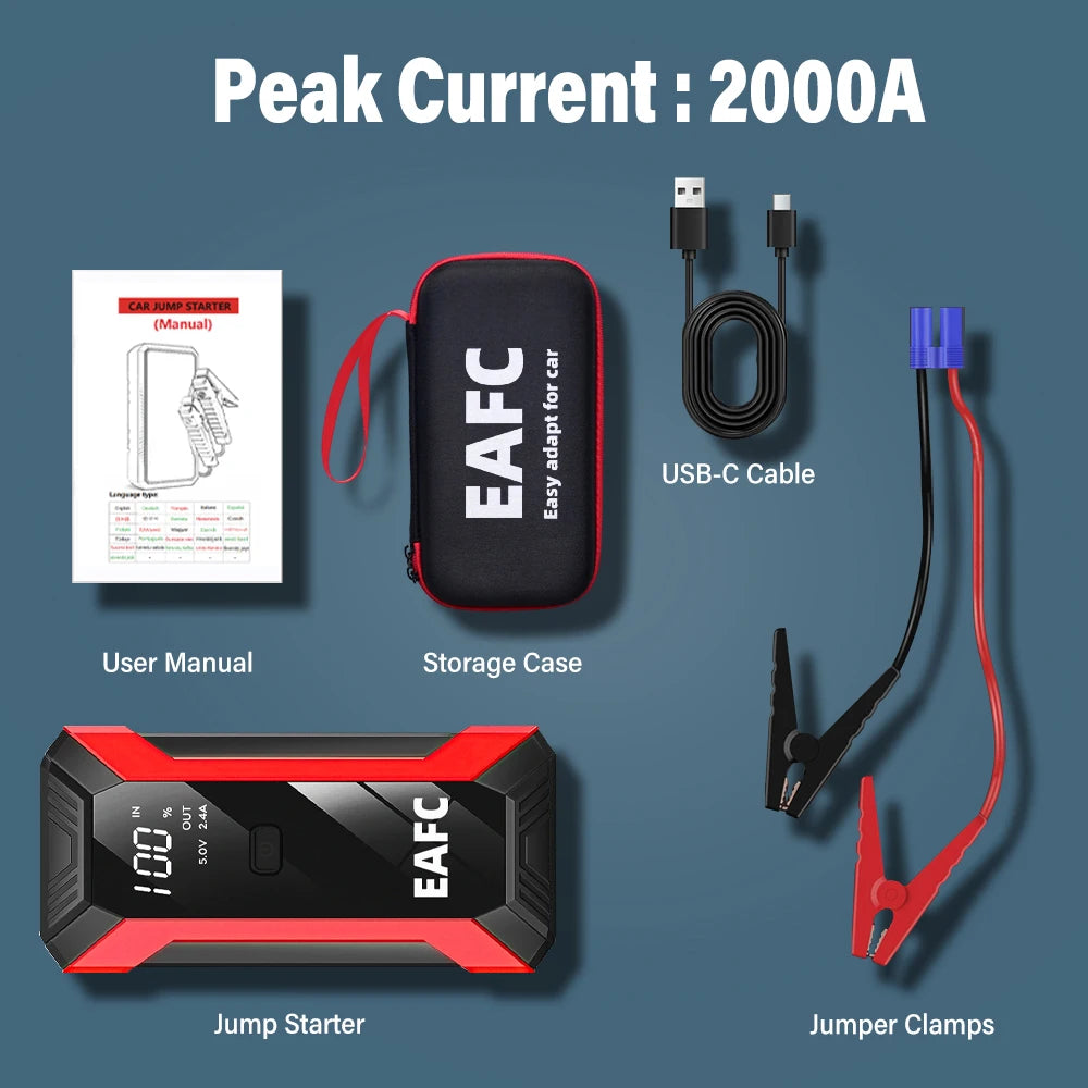 Car Jump Starter Power Bank Emergency Engine Start