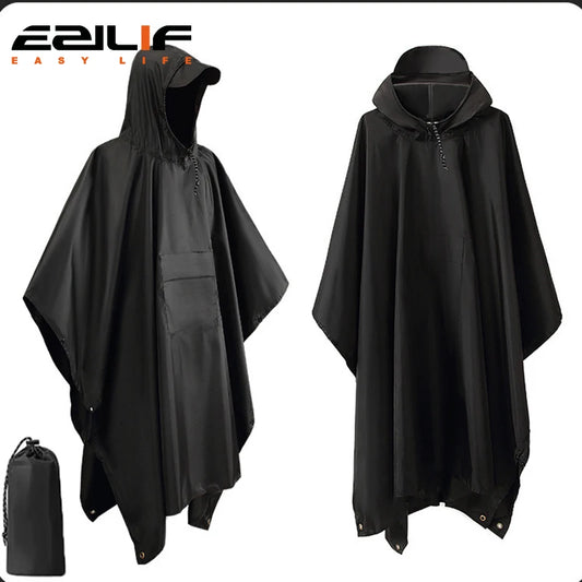 3-in-1 Military Rain Poncho for Camping & Hiking