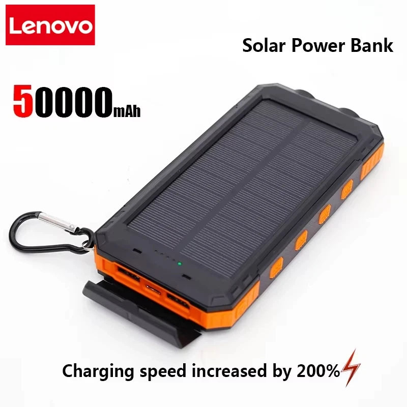 Solar Power Bank 50000mAh with Fast Charging & LED Light