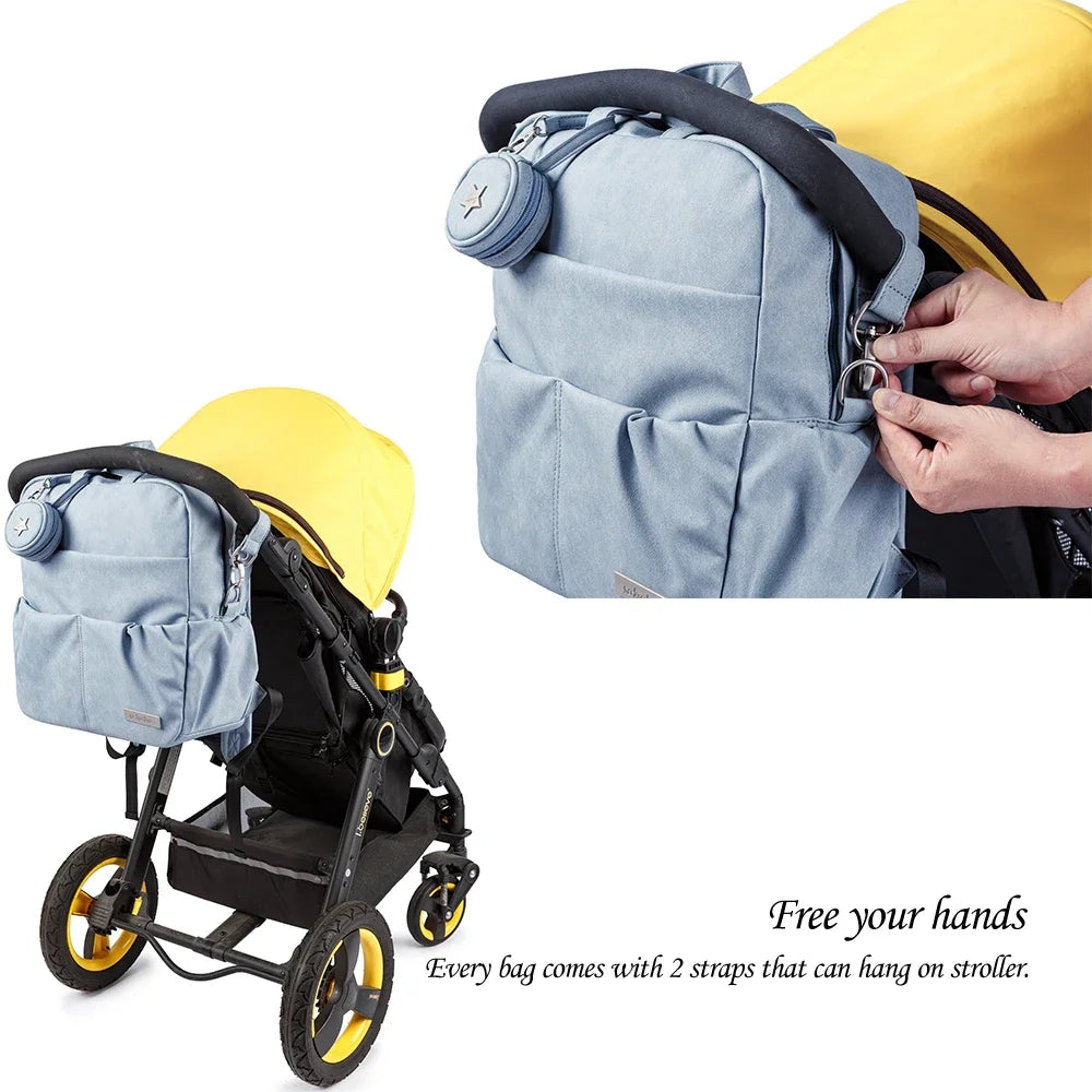 Waterproof Diaper Backpack with Large Capacity Storage