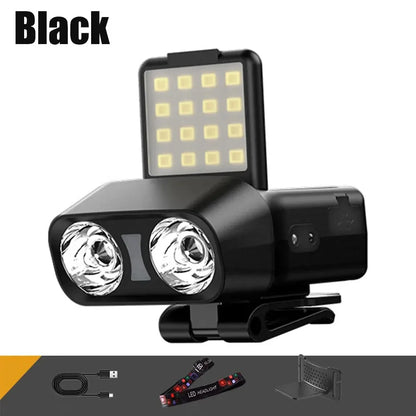 USB Rechargeable COB LED Headlamp for Camping & Fishing