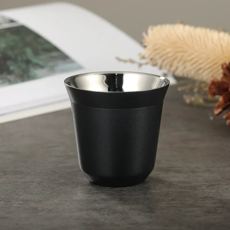 Mini Stainless Steel Coffee Cups – Portable & Heat-Insulating