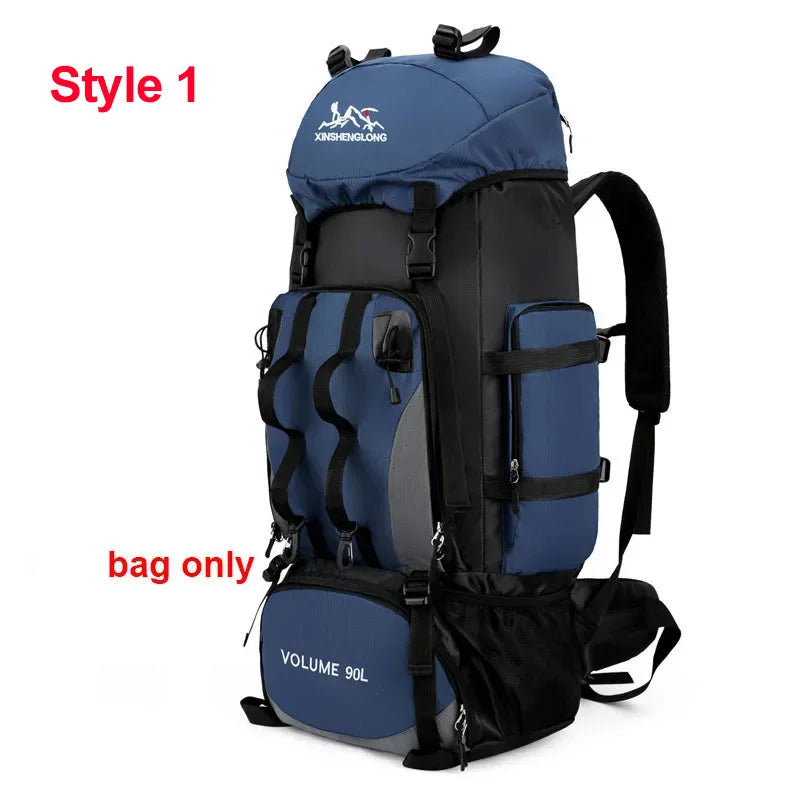 90L Hiking Backpack Waterproof Large Capacity Trekking