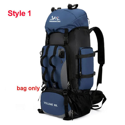 90L Hiking Backpack Waterproof Large Capacity Trekking
