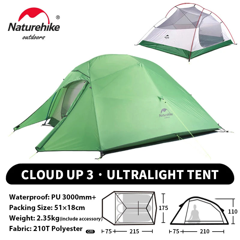 Ultralight Camping Tent Waterproof 2 Person Hiking Shelter