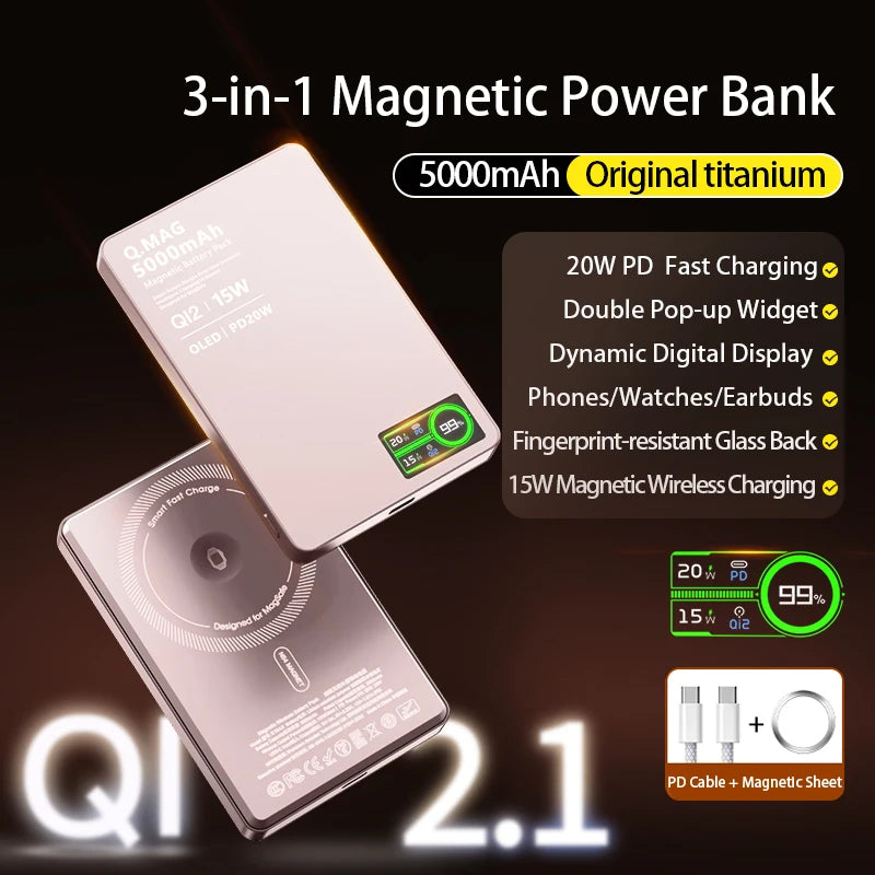 Magnetic Wireless Power Bank Fast Charging 10000mAh