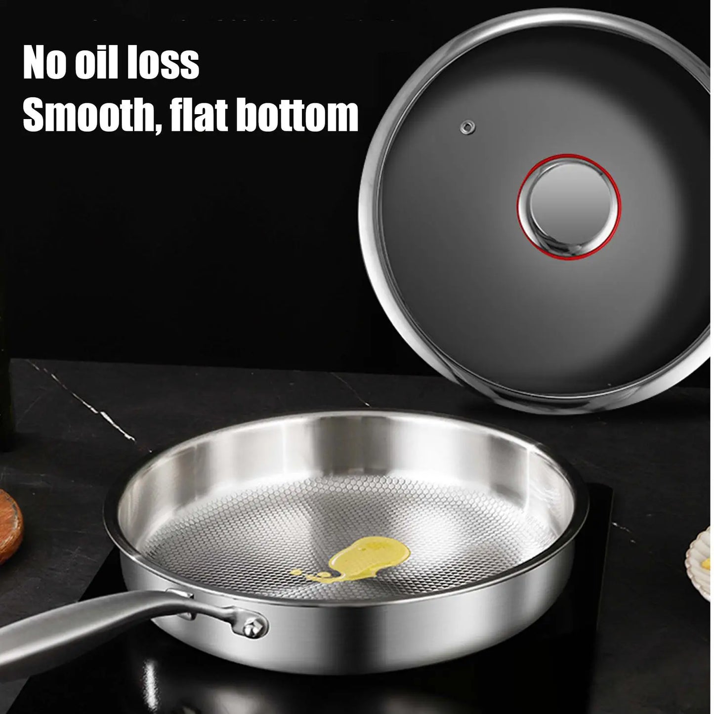 Titanium Frying Pan with Lid – Durable Non-Stick Skillet