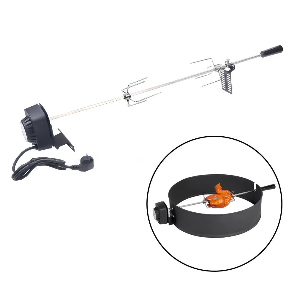 Electric BBQ Grill Rotisserie Kit – 360° Rotating Roast