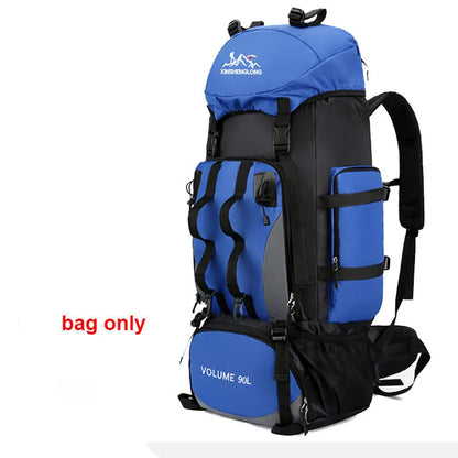 90L Hiking Backpack Waterproof Large Capacity Trekking