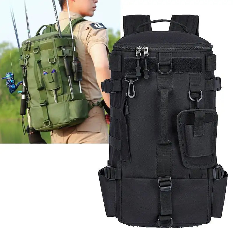 Fishing Backpack with Rod Holders & Large Storage