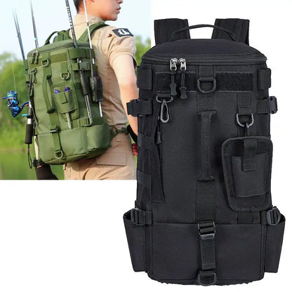 Fishing Backpack with Rod Holders & Large Storage