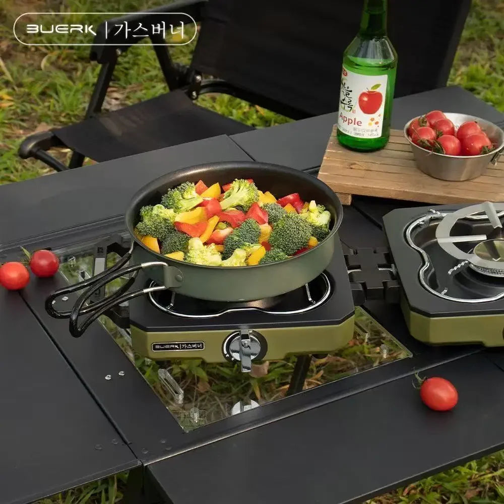 BUERK Double Burner Camping Stove – High-Power Outdoor Cooking