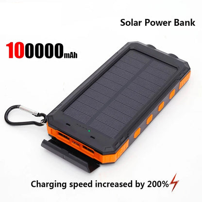 Solar Power Bank 200000mAh Fast Charging Backup