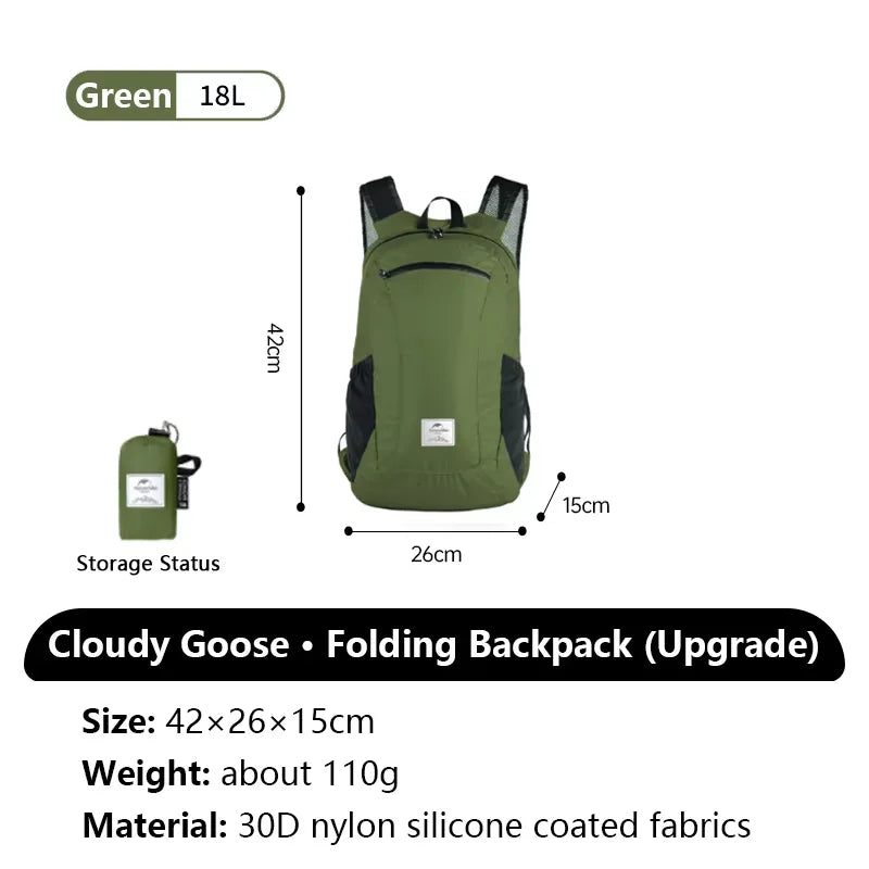 Foldable Hiking Backpack Lightweight Waterproof 22L