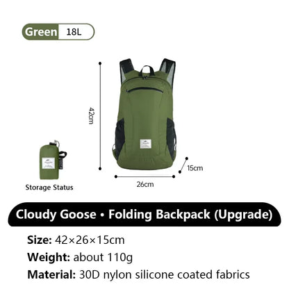 Foldable Hiking Backpack Lightweight Waterproof 22L