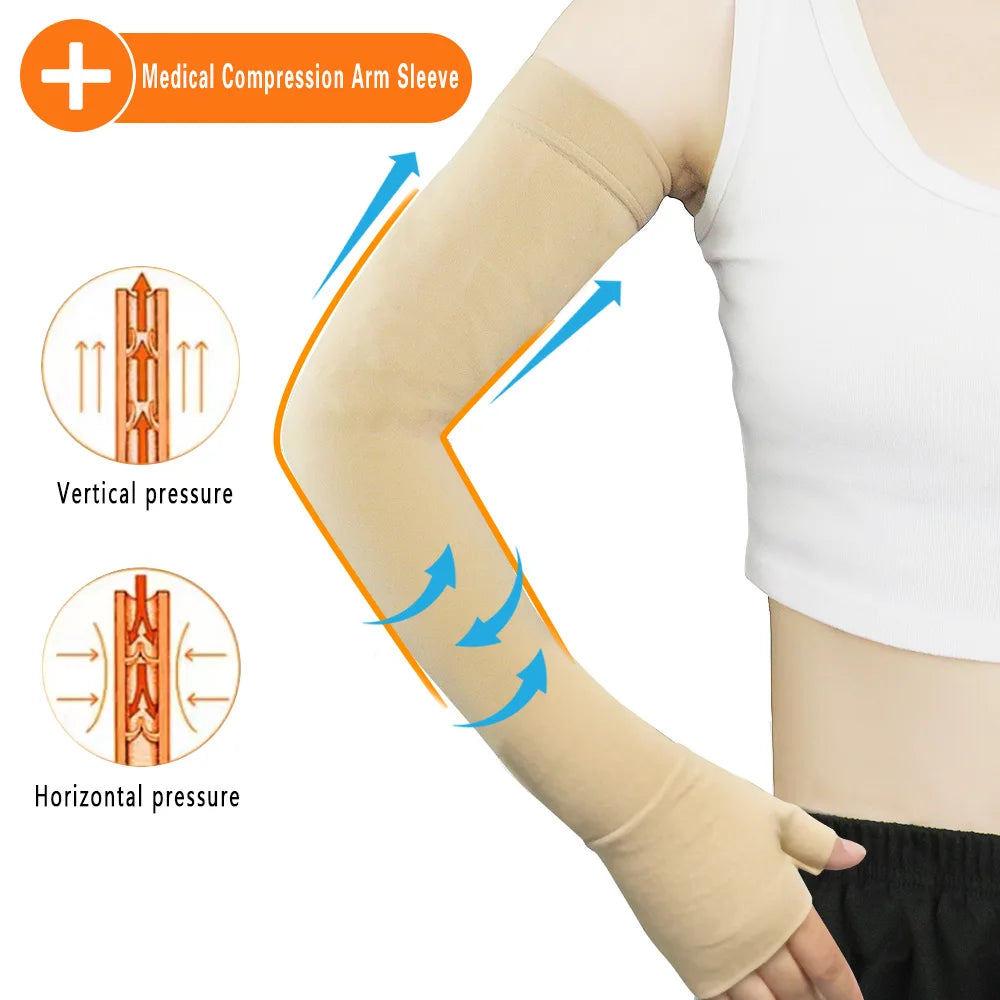 Compression Arm Sleeves UV Support Non-Slip Fit