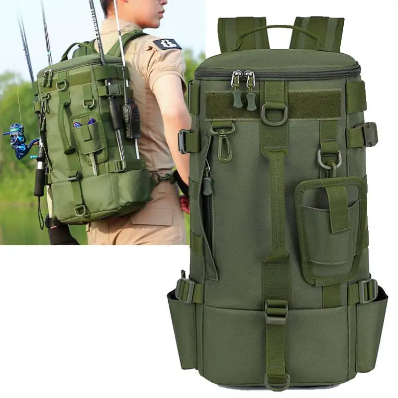 Fishing Backpack with Rod Holders & Large Storage