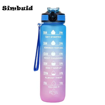 1L Sports Water Bottle with Time-Tracking Straw – Leak Proof