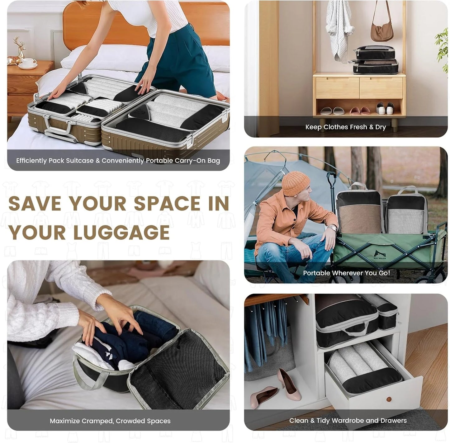 Compression Packing Cubes Set – Maximize Space & Organize