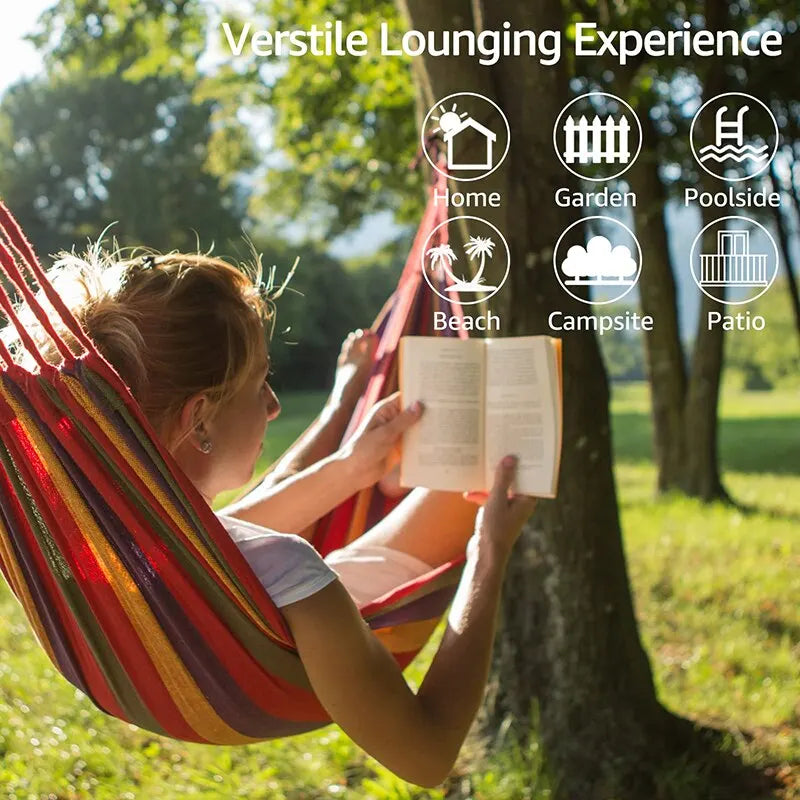 Canvas Camping Hammock 200kg Heavy Duty Comfort