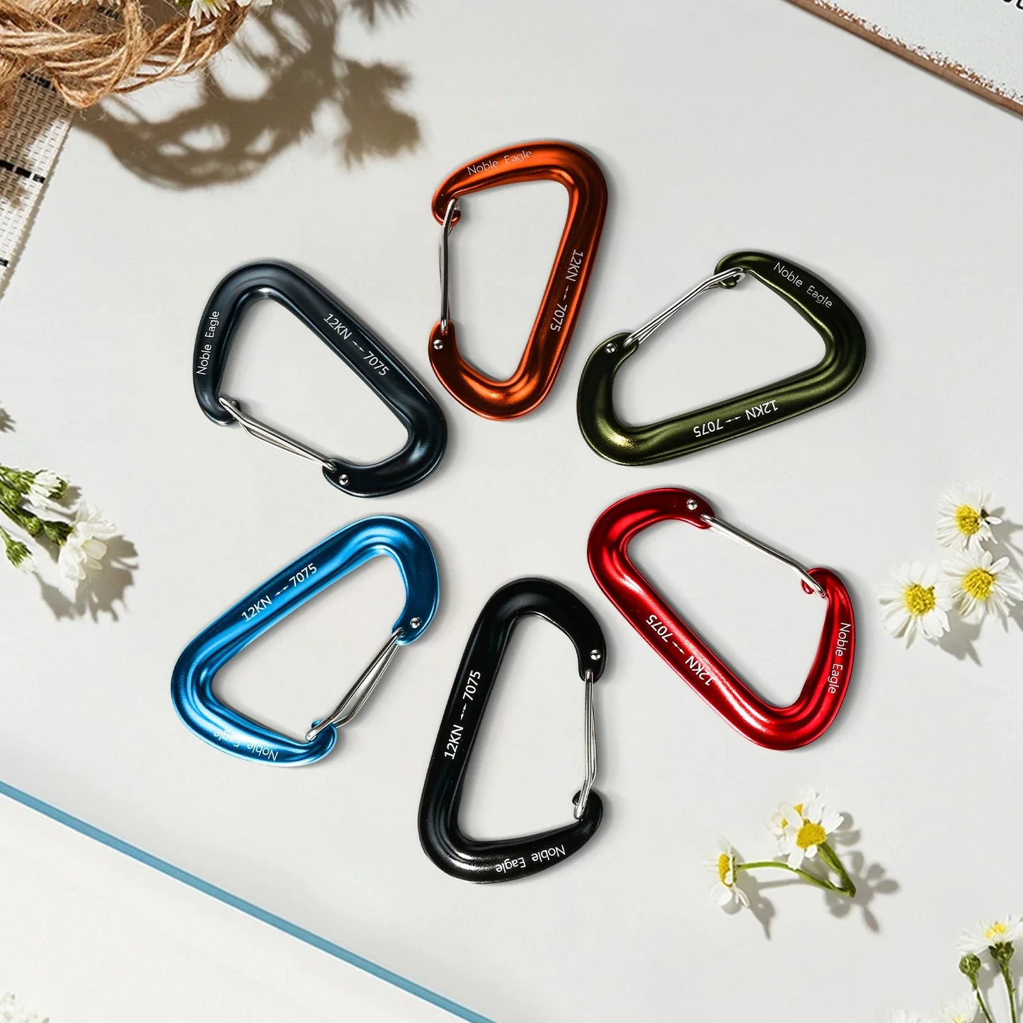 12kN Aluminum Carabiner Clip Set Durable Outdoor Hook