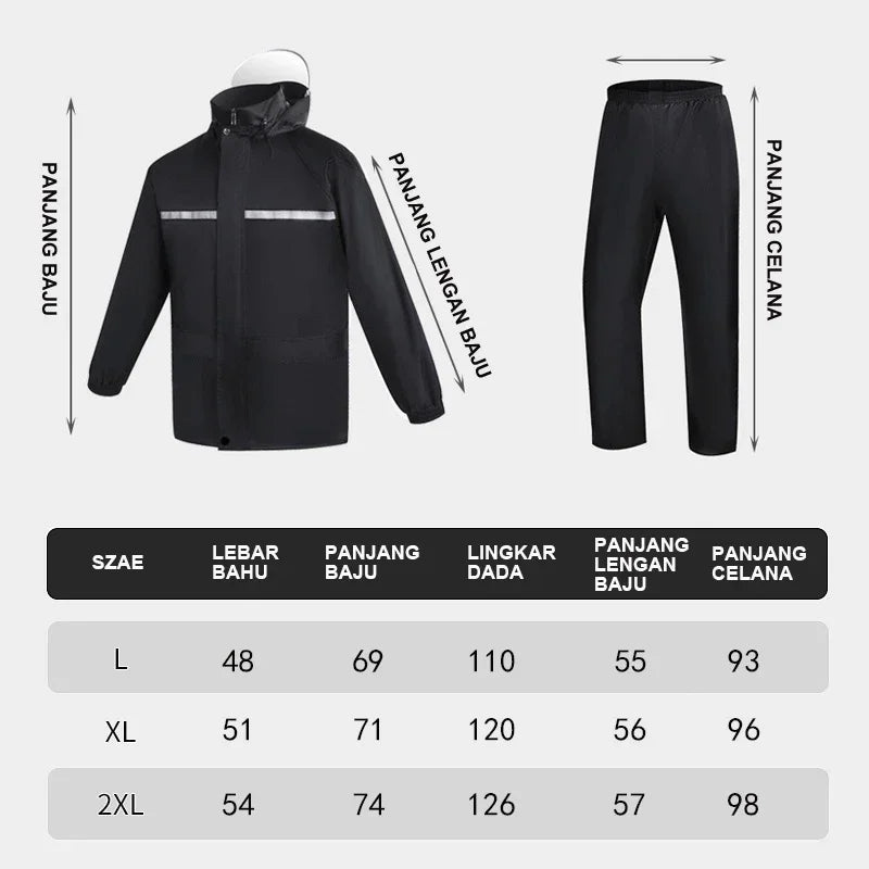 Waterproof Rain Poncho with Reflective Safety Design