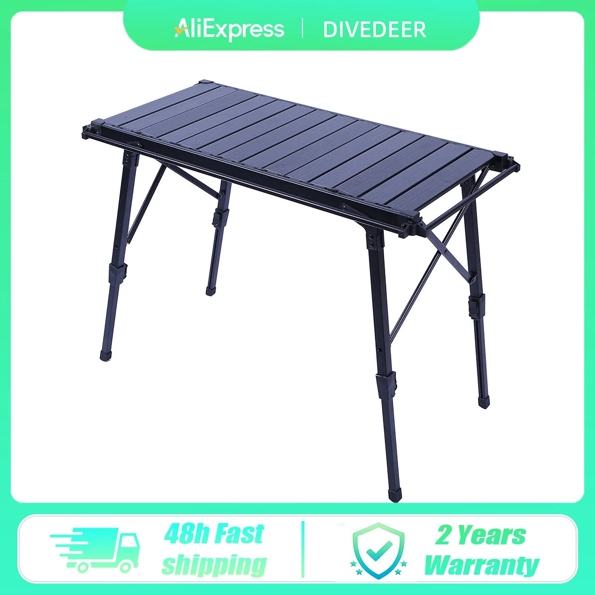 Adjustable Aluminum Folding Camping Table for Easy Outdoor Meals